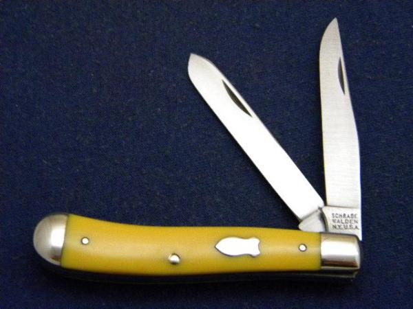 Schrade Walden NY USA 293Y Yellow Trapper Knife Schrade Walden NY USA 293Y Yellow Trapper Knife