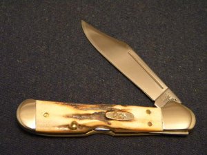 Case XX USA 2000 Stag 51749L SS Mini Copperlock Knife 01-01-00 Shield