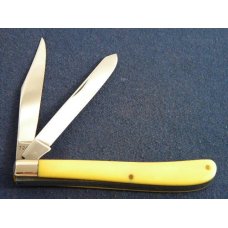 Case XX USA 9 Dot (1971) Yellow 32048 Slimline Trapper Farmers Knife Case XX USA 9 Dot (1971) Yellow 32048 Slimline Trapper Farmers Knife