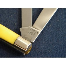Case XX USA 9 Dot (1971) Yellow 32048 Slimline Trapper Farmers Knife Case XX USA 9 Dot (1971) Yellow 32048 Slimline Trapper Farmers Knife