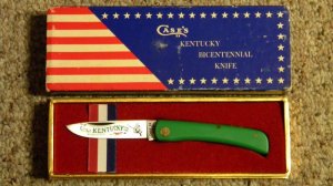 Case XX USA 1974 Green G137 Kentucky Bicentennial Sodbuster Knife - NIB