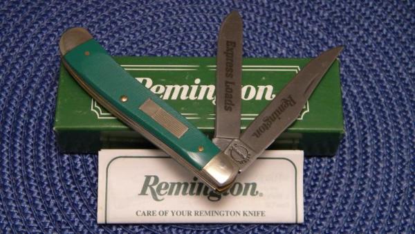 Remington USA Green Delrin Express Loads Slimline Trapper Knife - NIB Remington USA Green Delrin Express Loads Slimline Trapper Knife - NIB
