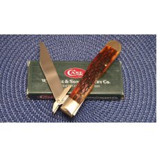 Case XX USA 2002 Dark Amber Barbed Wire Bone 6111 1/2L SS Cheetah Knife - NIB Case XX USA 2002 Dark Amber Barbed Wire Bone 6111 1/2L SS Cheetah Knife - NIB