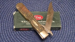 Case XX USA 2003 Curly Green Oak 7111 1/2L SS Cheetah Knife SFO 1 of 500 - NIB