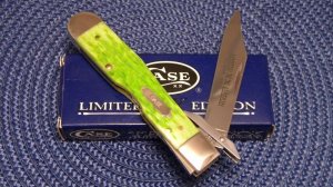 Case XX USA 2004 Key Lime Green Bone 6111 1/2L SS Limited Edition Cheetah Knife - NIB