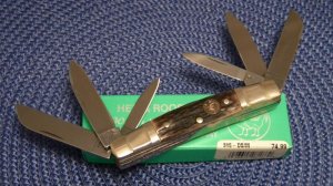 Hen and Rooster Bertram Cutlery Solingen Germany Stag 345-DS Mustang 6 Blade Congress Knife - NIB