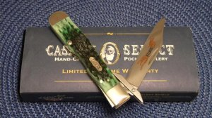 Case XX Select USA Bermuda Green Bone 6111 1/2L SS Cheetah Knife - NIB