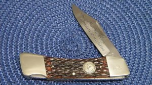 Bertram Cutlery Solingen Germany Hen & Rooster 1984 NKCA Club Knife Bone Lockback