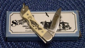 Schrade + USA 511SC Scrimshaw Mini Folding Lockback Knife c. 1993 - NIB