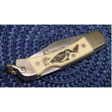 Schrade + USA 511SC Scrimshaw Mini Folding Lockback Knife c. 1993 - NIB Schrade + USA 511SC Scrimshaw Mini Folding Lockback Knife c. 1993 - NIB