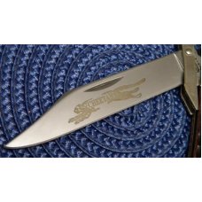 Case XX USA 2002 Cranberry Bone 6111 1/2L SS Cheetah Knife - New in Tin