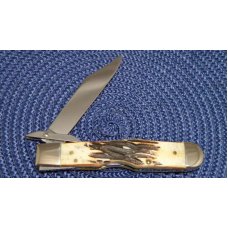 Case XX USA 2002 Bone Stag 6.5111 1/2L SS Cheetah Knife - New in Tin