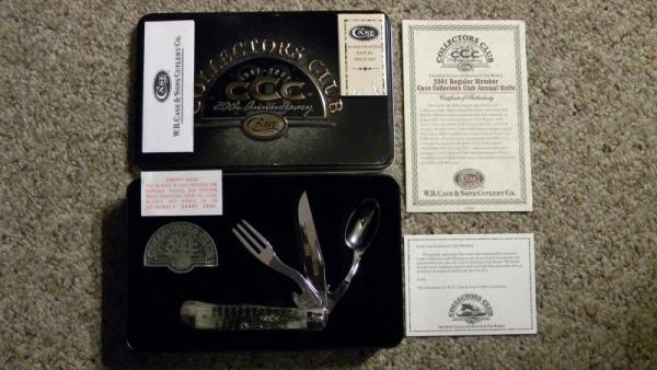 Case XX USA 2001 Bone 6354 HB SS Hobo Trapper Case Collectors Regular Memeber Annual Knife - NIB Case XX USA 2001 Bone 6354 HB SS Hobo Trapper Case Collectors Regular Memeber Annual Knife - NIB