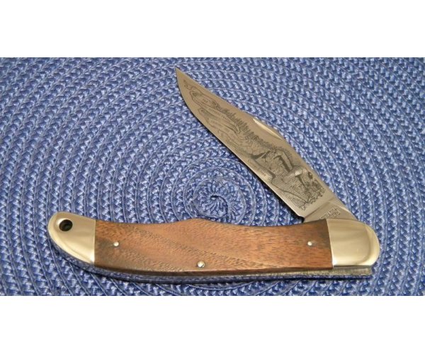 Schrade + USA LTD. Wood Folding Hunter Knife Currier & Ives
