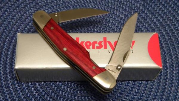 Kershaw KAI Japan Wood 4380 Double Cross Easy Open Linerlock Knife - NIB