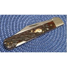 Ka-Bar Olean, NY Bone Dog Head Model 211 Swing Guard Lockback Knife (Gold Shield) - NIB Ka-Bar Olean, NY Bone Dog Head Model 211 Swing Guard Lockback Knife (Gold Shield) - NIB