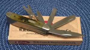 Case XX USA 3 Dot (1997) Green Bone G6520 SS 5 Blade Peanut Knife - NIB 