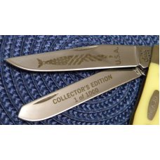 Case XX USA 2001 Yellow 3254 SS Trapper Knife God Bless America Collector's Edition - NIB Case XX USA 2001 Yellow 3254 SS Trapper Knife God Bless America Collector's Edition - NIB