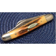 Case XX Stainless USA 3 Dot (1977) Blue Scroll 5347 HP SSP Stag Stockman Knife
