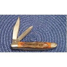 Case XX Stainless USA 3 Dot (1977) Stag 52087 SSP Blue Scroll Stockman Knife Case XX Stainless USA 3 Dot (1977) Stag 52087 SSP Blue Scroll Stockman Knife