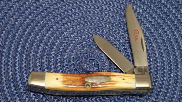 Case XX Stainless USA 2 Dot (1978) Stag Red Etch 52032 SSP 2 Blade Stockman Knife
