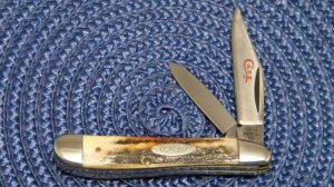 Case XX Stainless USA 2 Dot (1978) Stag Red Etch 5220 SSP Peanut Knife