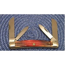 Queen Steel #33 Burnt Orange Imitation Winterbottom Bone Congress Knife - c.1957-1960 Queen Steel #33 Burnt Orange Imitation Winterbottom Bone Congress Knife - c.1957-1960