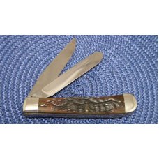 Case XX USA 6 Dot (1984) Bone 6254 Adolph Rupp Commemorative Trapper Knife - NIB Case XX USA 6 Dot (1984) Bone 6254 Adolph Rupp Commemorative Trapper Knife - NIB