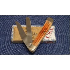 Case XX USA 2010 Pocket Worn Caramel Bone 6254 SS Trapper Knife - NIB Case XX USA 2010 Pocket Worn Caramel Bone 6254 SS Trapper Knife - NIB