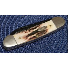 Case XX USA 2010 Vintage Stag V52131 SS Canoe Knife with Blued Blades - NIB Case XX USA 2010 Vintage Stag V52131 SS Canoe Knife with Blued Blades - NIB