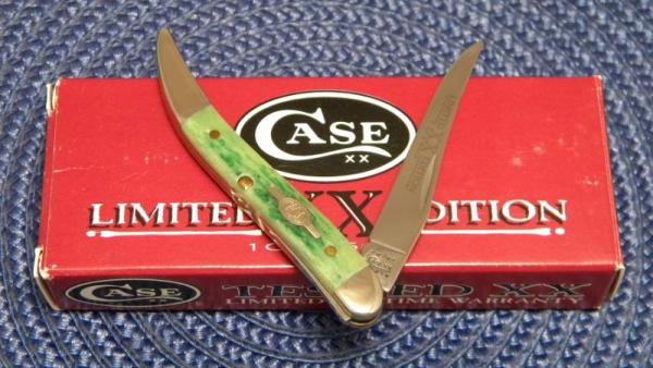 Case XX USA 2000 Emerald Green Bone 610096 SS Limited Tiny Toothpick Knife - NIB
