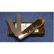 Schatt & Morgan Titusville PA. 1996 Golden Root Bone 042101 Jumbo Trapper Knife - NIB Schatt & Morgan Titusville PA. 1996 Golden Root Bone 042101 Jumbo Trapper Knife - NIB