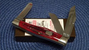 Schatt & Morgan Titusville PA. 2004 Fire Oak Bone 043150 Railsplitter Stockman Knife - NIB