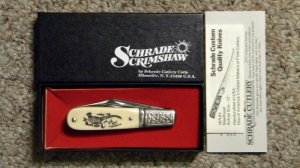 Schrade USA SC506 Scrimshaw Barlow Knife c. 1985 - NIB