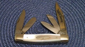 Fight'n Rooster Frank Buster Celebrated Cutlery Germany Pearl 1987 5 Blade Stockman Club Knife