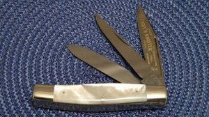 Fight'n Rooster Frank Buster Celebrated Cutlery Germany Pearl 1983 3 Blade Jack Club Knife
