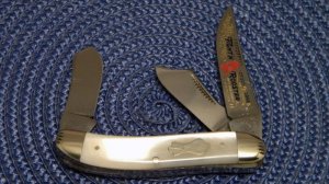 Fight'n Rooster Frank Buster Celebrated Cutlery Germany Pearl 1993 Fancy Stockman Club Knife