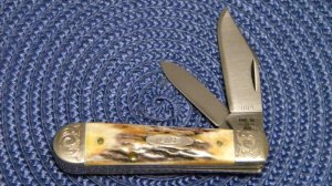 Case XX Stainless USA 9 Dot (1981) Stag 5235 1/2 SSP Scrolled Swell End Jack Knife