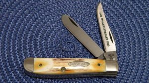Case XX SS USA 10 Dot (1980) 75th Anniversary Stag 5207 SP SSP Mini Trapper Knife