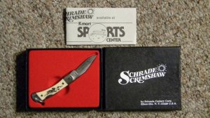 Schrade + USA LB-1SC Scrimshaw Lockback Knife c. 1983 - NIB
