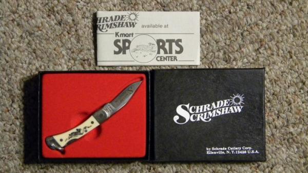 Schrade + USA LB-1SC Scrimshaw Lockback Knife c. 1983 - NIB Schrade + USA LB-1SC Scrimshaw Lockback Knife c. 1983 - NIB