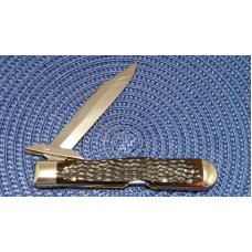 Case XX USA 7 Dot (1973) 6111 1/2 L Bone Swing Guard Lockback (Cheetah Pattern) Knife Case XX USA 7 Dot (1973) 6111 1/2 L Bone Swing Guard Lockback (Cheetah Pattern) Knife