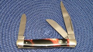 Hen & Rooster Bertram Cutlery Solingen Germany Black Lava Corelon 173BKL Stockman Knife