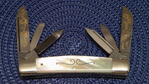 Fight'n Rooster Frank Buster Celebrated Cutlery Germany Pearl 6 Blade Congress Knife 