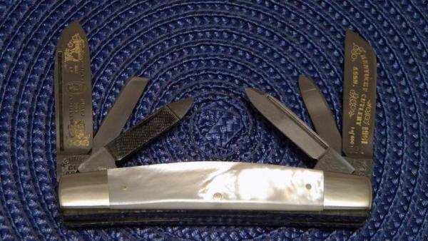 Fight'n Rooster Frank Buster Celebrated Cutlery Germany Pearl 6 Blade Congress Knife