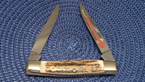 Fight'n Rooster Frank Buster & Son Celebrated Cutlery Germany Stag Muskrat Knife