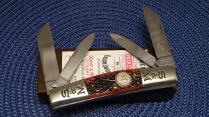 Schatt & Morgan Queen Cut Co 2005 NKCA Club Knife Bone Congress Knife - NIB