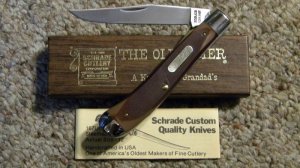 Schrade USA 194OT Delrin Gunstock Trapper Linerlock Knife - NIB