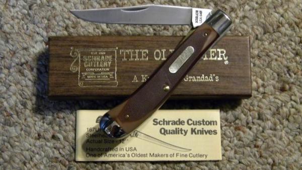 Schrade USA 194OT Delrin Gunstock Trapper Linerlock Knife - NIB Schrade USA 194OT Delrin Gunstock Trapper Linerlock Knife - NIB
