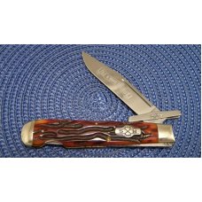 Schatt & Morgan Titusville PA. Bone 04111L Swing Guard Lockback Knife - NIB Schatt & Morgan Titusville PA. Bone 04111L Swing Guard Lockback Knife - NIB